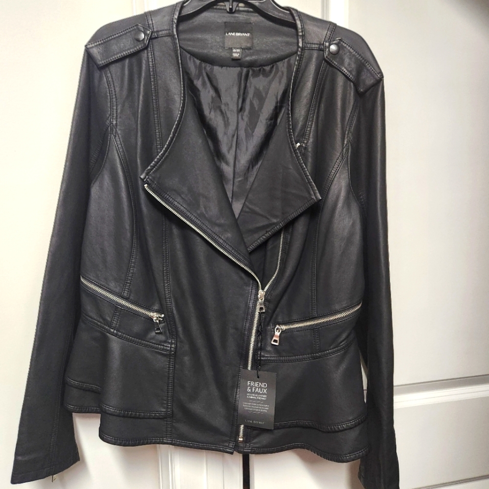 Black faux leather Lane Bryant size 18/20  jacket